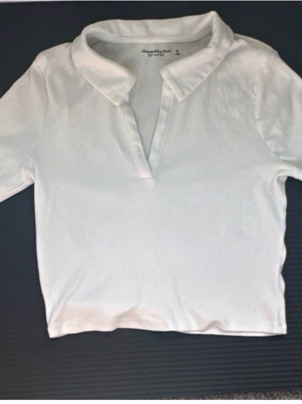 Abercrombie & Fitch White  Polo Top with V-Placket